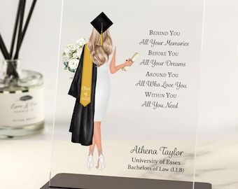 Graduation Gift for Her, Personalised Grad Gift, Congratulations Gift, Class of 2025 2026 Gift for Daughter, Granddaughter, Acrylic Plaque