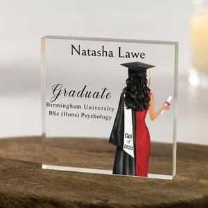 Personalised Graduation Gift,Congratulations,Class of 2023 Any Year Grad Gift for daughter,granddaughter,Best Friend, Keepsake Acrylic Block