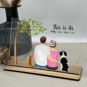 Personalised Couple Gift, Family Print, Couple and Pet Print, Family Illustration, Our Family, Anniversary Gift, Birthday Gift for Her/Him image 2