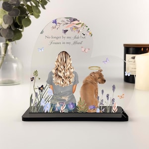 Owner and Pet Custom Print, Pet remembrance gift, Dog Memorial, Cat Memorial, Pet Loss Sympathy Present, Keepsake Heart Acrylic Block