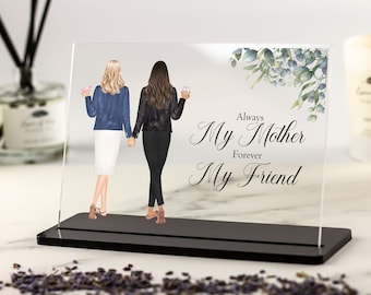 Personalised Mothers Day Gift, Mum Birthday Gifts, Custom Mother Daughter Print Clear Acrylic Plaque- Gift from Daughter