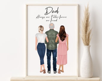 Personalised Father's Day Gift, Custom Dad Print, Birthday gift for Dad from Daughter, Fathers Day Gifts for Dad Grandad Custom Portrait