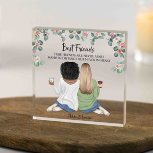 Personalised Best Friend Gift, Soul Sisters Gift, Friend Letterbox Gift, Friendship Gift, Bestie Birthday Gift, 30th 40th 50th Acrylic Block