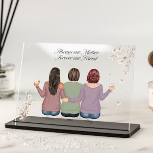 Presente de mãe personalizado, presentes de Natal para mãe, presente de aniversário, estampa de mãe e filha, presente de dia das mães, presente de filha placa acrílica