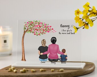 Personalised Grandma Gift, Mothers Day gift, Nan Gift, Gift from grandchild, Birthday Gift for Nan, Nan and Grandchild print, Acrylic Plaque
