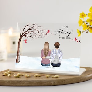 Bereavement Gift, Memorial Gift Custom Portrait, Mother and daughter, In Loving Memory, Father and Daughter/Son, Parent Loss, Acrylic Plaque