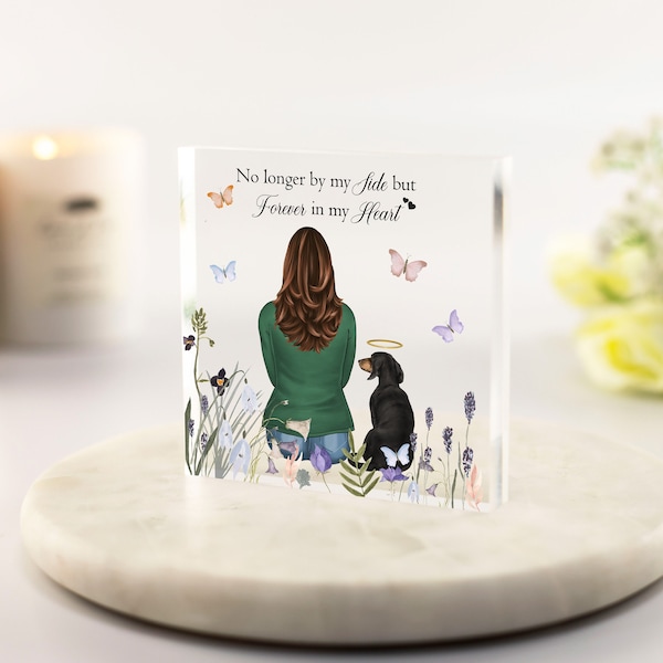 Dog Memorial, Dog Owner Gift, Pet Portrait, Pet remembrance gift, Pet Loss Sympathy Present, Dog Best Friend Keepsake Memory, Acrylic Block