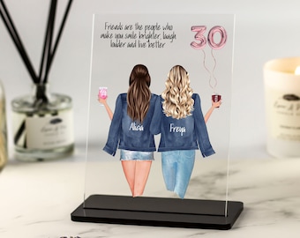 Friend Birthday Gift, Personalised Gift for Her, Best Friend Print, Friendship Gift, BFF Personalised Gift, Custom Acrylic Plaque with Stand