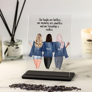 Friendship gift, Gift for 3, Best Friend Gift, Personalised Print, Birthday Gift for Her, Mother&#39;s Day Gift, Gift for Aunt, Custom Quote