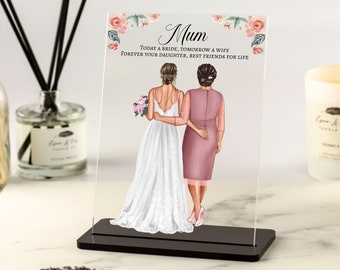 Mother of the Bride Gift from Daughter, Personalised Wedding Print of Mother & Daughter, Mother of Groom Gift, Mother in Law gift from Bride