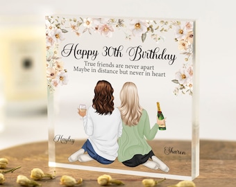 Personalised Best Friend Gift, Soul Sisters Gift, Sister, Mum, Nanny, Coworker, Birthday Gift, 30th 40th 50th Acrylic Block