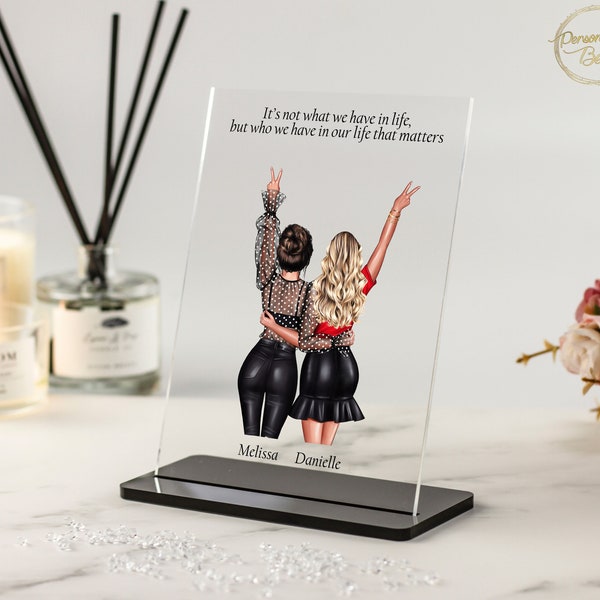 Birthday Best Friend Gift, Best Friend Print, Friendship Gift, BFF Personalised Gift, Custom Acrylic Plaque with Stand, Custom Gift