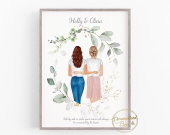 Sister Print Bestie Gift Sister Gift Family Portrait Digital Download Sister Birthday Gift Sister Moving Gift Big Sis Little Sis