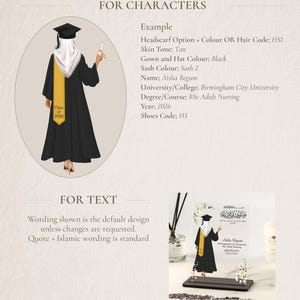 Muslim Female Graduation Gift, Personalised Graduation Gift for Her, Islamic Gift for Her, Class of Any YEAR Daisy Clear Acrylic Plaque image 7