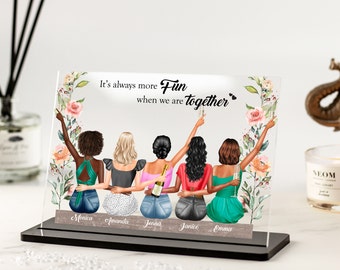 Best Friend Print, Group of Friends Print, Birthday Gift for Best Friend, Friendship Gift, Best Friends Birthday Sisters Acrylic Plaque