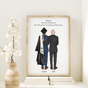 Father and Son Graduation Print, Male Graduation Gift, Personalised Print, Grad Gift for Son, Grandson, Graduation gift for Men, Custom Gift