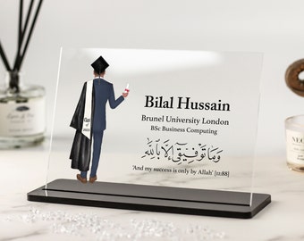 Muslim Male Graduation Gift, Personalised Graduation Gift for Him, Islamic Gift for Him, Any YEAR Congrats Graduation Gift Acrylic Plaque