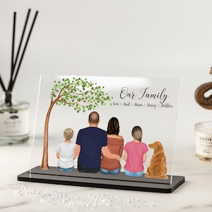 Personalised Couple Gift, Family Print, Family and Pet Print, Family Illustration, Our Family, Christmas Gift, Birthday Gift for Her/Him