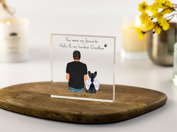 Dog Remembrance Gift, Cat remembrance gift, Dog Memorial, Cat Memorial, Pet Loss Sympathy Present, Male Keepsake Memory Gift, Acrylic Block