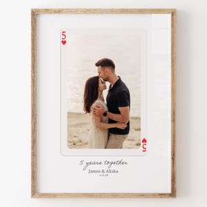 Carte da gioco personalizzate con foto, regalo di anniversario, regali romantici, regalo per fidanzato, fidanzata, marito e moglie, arte murale personalizzata per coppie