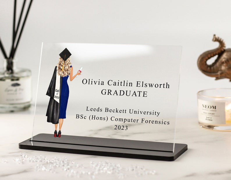 Graduation Gift,Personalised Print,Congratulations,Class of 2021 Grad Gift for daughter,granddaughter,Best Friends, Acrylic Plaque and Stand image 5