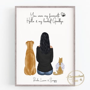 Owner and Pet Custom Print, Pet remembrance gift, Dog Memorial, Cat Memorial, Pet Loss Sympathy Present, Memory Gift, DIGITAL FILE EMAILED