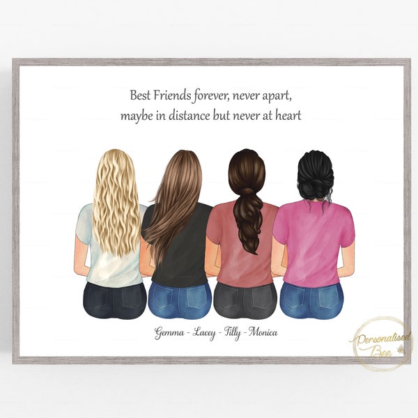 Gepersonaliseerd cadeau voor vriend, Besties Print, Beste vriend cadeau, Besties, BFF, Bride Tribe, Verjaardagscadeau, Beste Vrienden Veranderlijke Quote