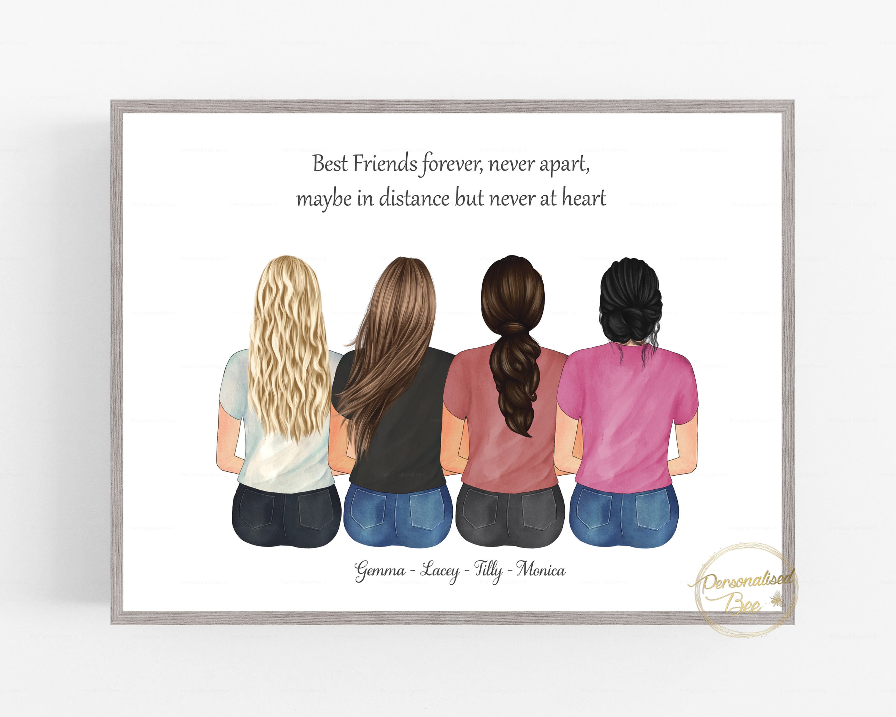 Personalised Gift for Friend Besties Print Best Friend Gift Etsy
