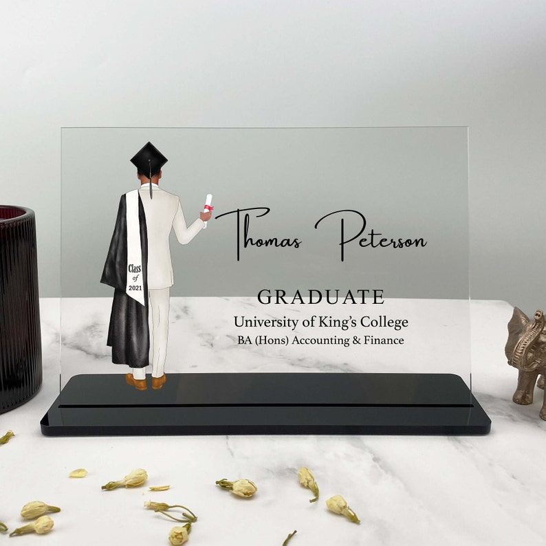 Male Graduation Gift, Personalised Graduation Male Print, Congratulations, Class of 2021 2022 Gift for Son, Grandson, Custom Acrylic Plaque 