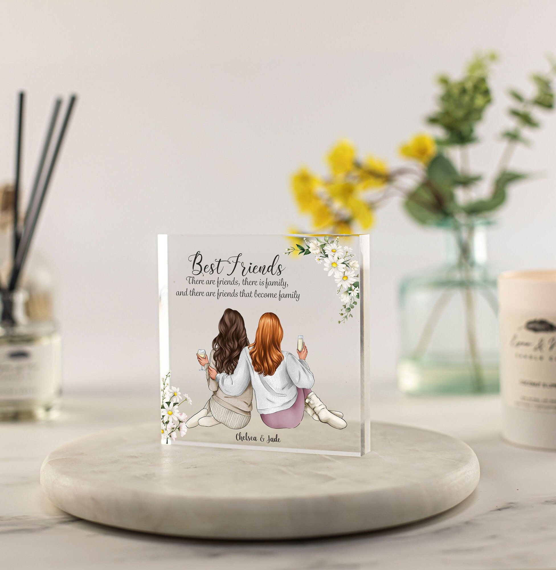 Mixifie Best Friend Acrylic Puzzle Plaque – 3D Free Standing Block For BFF Gift