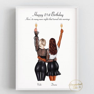 21st Birthday Gift For Her V2, Friend Present, Birthday Gift, Personalised Birthday Gift, Best Friends, Letterbox Gift, Changeable Quote image 1