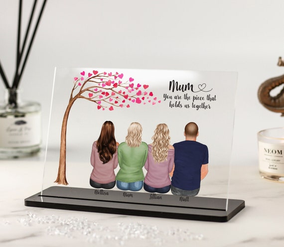 Personalised Mum & Daughters Acrylic Plaque – The Family She Built | Mother’s Day Keepsake