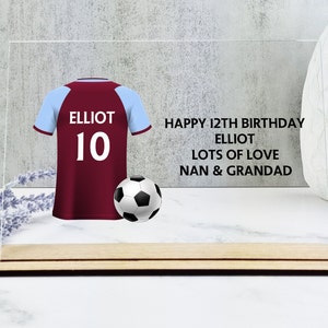Personalised Football Shirt Print, Personalised Gift for Son, Grandson, Custom Football Gift, Birthday Gift for Football Fan,Acrylic Plaque