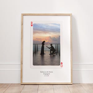 Regalo di fidanzamento, regalo di San Valentino personalizzato per lei, regalo di coppia con foto di carte da gioco personalizzate, decorazione murale per fidanzati, regalo romantico