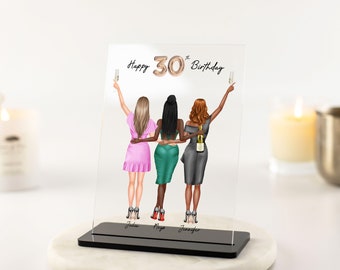 Birthday Gifts for Her, Best Friend Gift, Sisters Birthday 21st 20th 40th 50th 60th gifts for women Personalised Unique Acrylic Plaque