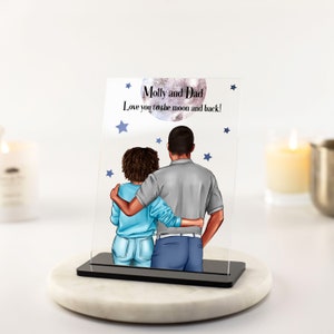 Uniek gepersonaliseerd vaderdagcadeau: aangepaste portret acrylplaat - cadeau voor papa, cadeau van dochter, opa-cadeaus