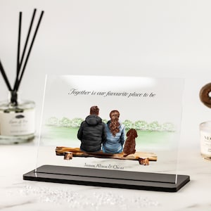 Casal personalizado com retrato de animal de estimação, impressão de animal de estimação da família, presente para casais, dia dos namorados, presente de aniversário, presente para marido, presente para esposa