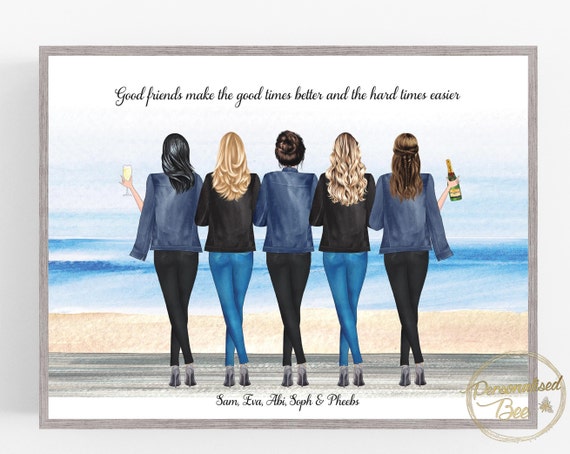 Group Friends Print Best Friend Gift Bestie Gifts 