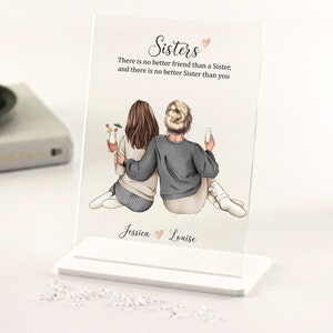 Regalo para hermana, regalo personalizado, regalos de Navidad únicos, impresión de hermana, 18 21 30 40 50 60 cumpleaños regalos de hermana, placa acrílica