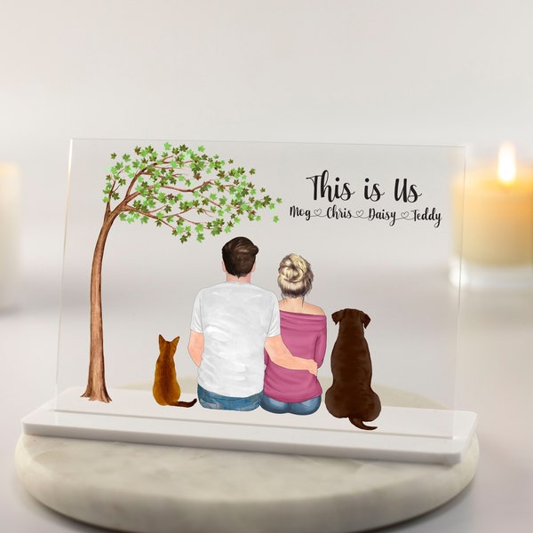 Personalised Couple Gift, Family Print, Couple and Pet Print, Family Illustration, Our Family, Anniversary Gift, Birthday Gift for Her/Him