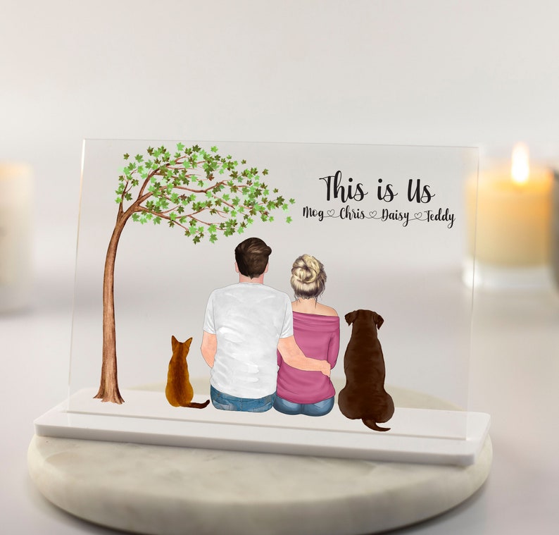 Personalised Couple Gift, Family Print, Couple and Pet Print, Family Illustration, Our Family, Anniversary Gift, Birthday Gift for Her/Him image 1