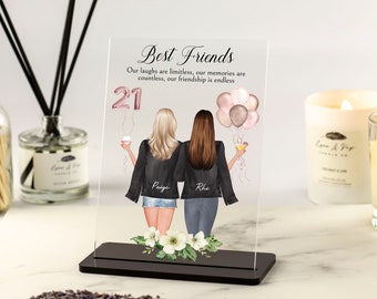 Best Friend Birthday Gift, 21st, 30th, 40th, 50th Any Age Personalised Gift for Her, Friendship Gift, BFF, Soul Sister Custom Acrylic Plaque