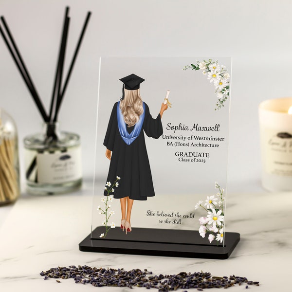 Regalo di laurea personalizzato, Targa di laurea, Regalo di laurea per lei, Regalo di laurea per figlia, Regalo di laurea per nipote