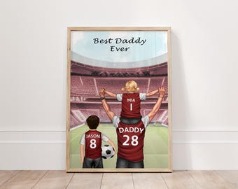 Personalised Football Shirt Print, Gift for Dad, Christmas Gift, from Daughter, Son, Custom Gift, Custom Print, Grandad Gift, Dream Team