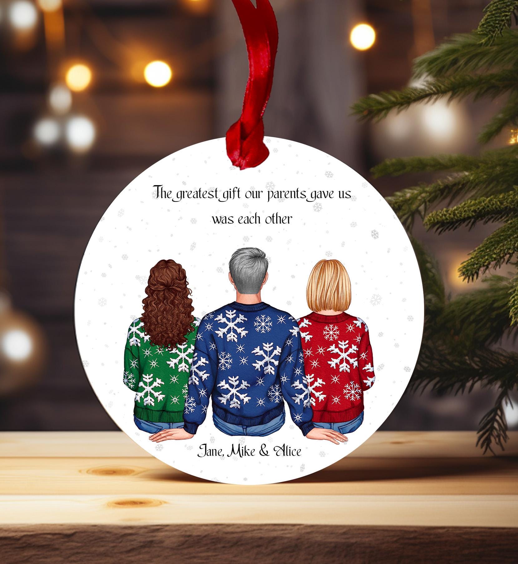 Family Christmas Ornaments 2024, Family Ornaments For Christmas Tree For Cousin Aunt Uncle Niece Nephew Grandpa Grandma Grandkids Moving Away Long Distance Gifts For Family
