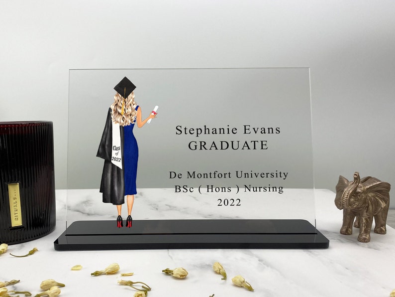 Graduation Gift,Personalised Print,Congratulations,Class of 2021 Grad Gift for daughter,granddaughter,Best Friends, Acrylic Plaque and Stand 