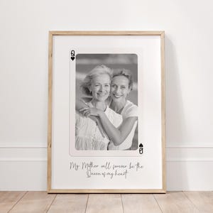 Personalisierte Mama Fotodruck, Spielkarte Wandkunst, Mutter Tochter Bild, Weihnachtsgeschenk für Mama, Muttertag, Geburtstag spezielles Foto