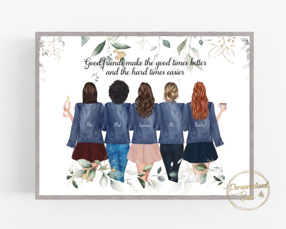 Group Friends Print Best Friend Gift Bestie Gifts 