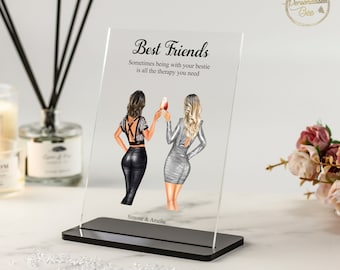 Best Friend Gift, Best Friend Print, Birthday Gift For Her, Friendship Gift, BFF Personalised Gift, Custom Acrylic Plaque with Stand