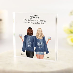 Personalised Gift for Sister, Sister Birthday Acrylic Block